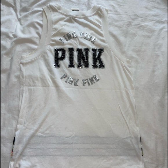 Loose muscle tank from pink with sequins on the back - Picture 4 of 4